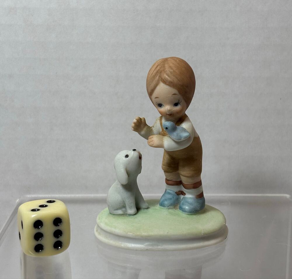 Vintage Lefton Porcelain Boy Figurine